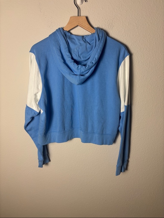 Nike NSW DNA Stacked Swoosh Terry Hoodie Blue and White - Picture 3 of 5